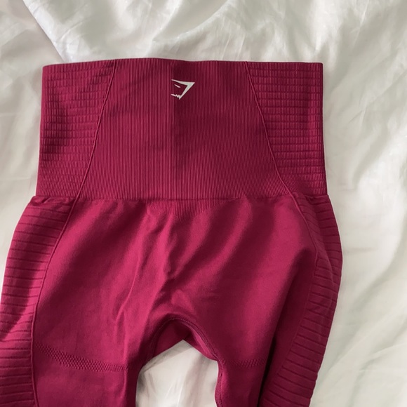 High Waisted Gymshark Leggings in Berry Purple - Picture 3 of 5